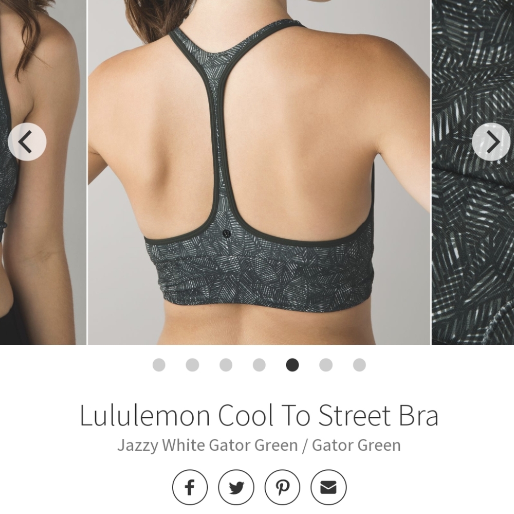 Lululemon Cool To Street BraJazzy White Gator Green / Gator Green